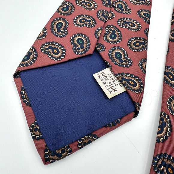 Liberty of London Rust Brown Bubble Paisley Tie - Picture 7 of 8
